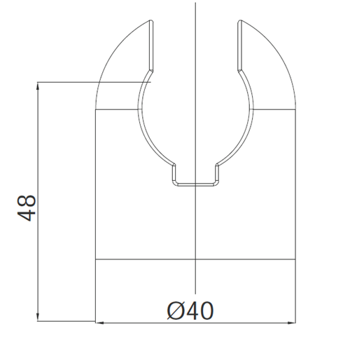 HERZ HARMONY držiak sprchy, nástenný, chróm UH12151 Technický nákres