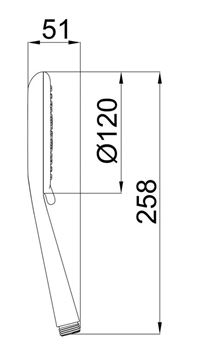 HERZ ručná sprcha pr. 120 mm, 3 prúdy, chróm UH12057 Technický nákres
