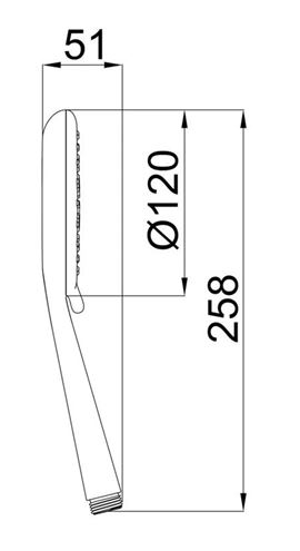 HERZ ručná sprcha pr. 120 mm, 3 prúdy, chróm UH12057 Technický nákres