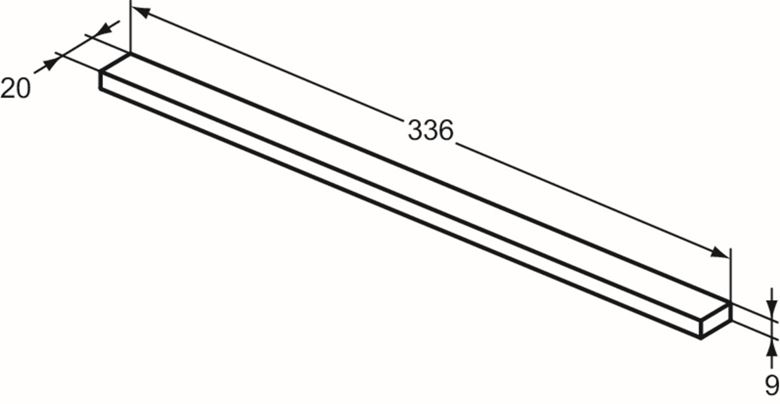 IDEAL STANDARD I.LIFE úchytka pre nábytok, matná čierna T5326XG Technický nákres