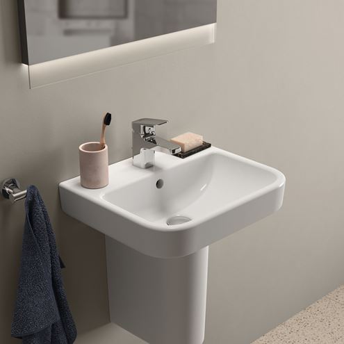IDEAL STANDARD I.LIFE B umývadlo 45 cm, s otvorom pre batériu a prepadom T461001 Obrázek - fotka