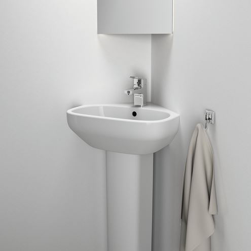IDEAL STANDARD I.LIFE A umývadlo rohové 45 cm, s otvorom pre batériu a prepadom T471101 Obrázek - fotka