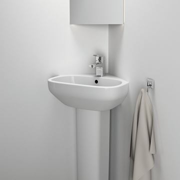IDEAL STANDARD I.LIFE A umývadlo rohové 45 cm, s otvorom pre batériu a prepadom T471101 Obrázek - fotka