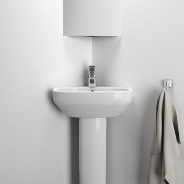 IDEAL STANDARD I.LIFE A umývadlo rohové 45 cm, s otvorom pre batériu a prepadom T471101 Obrázek - fotka