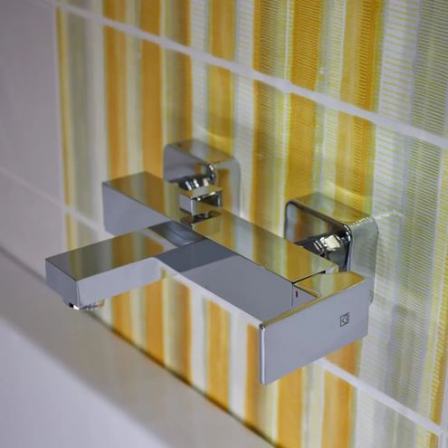 HERZ SQ vaňová nástenná batéria, chrom UH00360 Obrázek - fotka