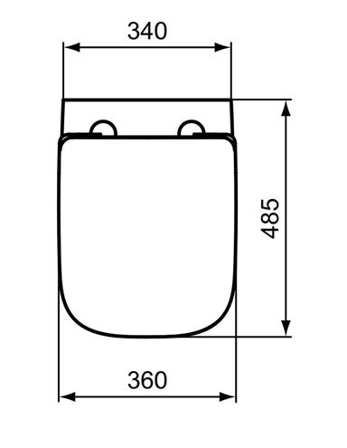 IDEAL STANDARD I.LIFE S WC sedadlo, SoftClose T473701 Technický nákres