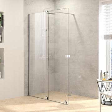 HÜPPE XTENSA PURE sprchové dvere 110x200 cm, posuvné, ľavé, strieborná pololesklá/sklo číre XT0102.069.322 Obrázek - fotka