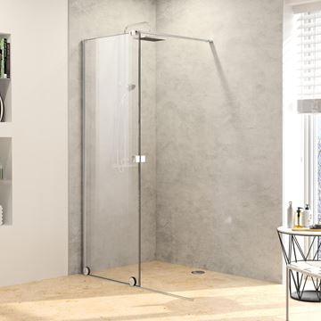 HÜPPE XTENSA PURE sprchové dvere 140x200 cm, posuvné, ľavé, strieborná pololesklá/sklo číre XT0105.069.322 Obrázek - fotka