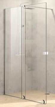 HÜPPE XTENSA PURE sprchové dvere 160x200 cm, posuvné, ľavé, strieborná pololesklá/sklo číre