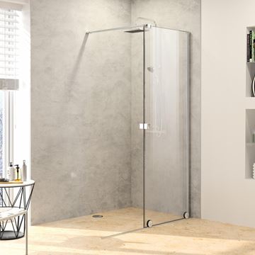 HÜPPE XTENSA PURE sprchové dvere 140x200 cm, posuvné, pravé, strieborná pololesklá/sklo číre XT0205.069.322 Obrázek - fotka
