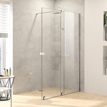 HÜPPE XTENSA PURE sprchové dvere 140x200 cm, posuvné, pravé, strieborná pololesklá/sklo číre XT0205.069.322 Obrázek - fotka