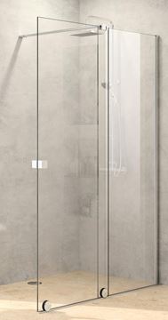 HÜPPE XTENSA PURE sprchové dvere 160x200 cm, posuvné, pravé, strieborná pololesklá/sklo číre