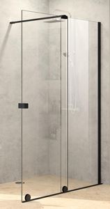 HÜPPE XTENSA PURE WALK-IN sprchové dvere 160x200 cm, posuvné, pravé, black edition/sklo číre
