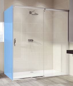 HÜPPE AURA ELEGANCE GT1400 sprchové dvere 140x190 cm, posuvné, pravé, strieborná lesklá/sklo číra