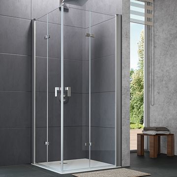 HÜPPE DESIGN PURE sprchové dvere 90x200 cm, skladacie, pravé, strieborná matná/sklo číre 8P0916.087.322 Obrázek - fotka