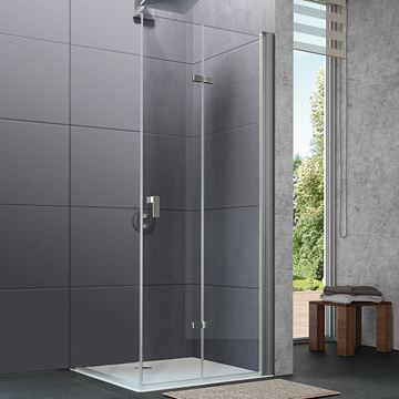 HÜPPE DESIGN PURE sprchové dvere 90x200 cm, skladacie, pravé, strieborná matná/sklo číre 8P0916.087.322 Obrázek - fotka