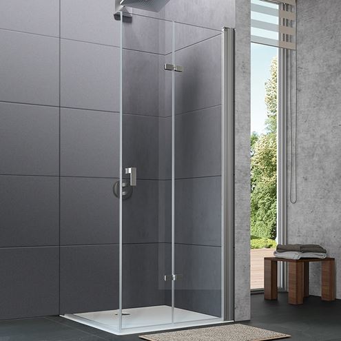 HÜPPE DESIGN PURE sprchové dvere 90x200 cm, skladacie, pravé, strieborná matná/sklo číre 8P0916.087.322 Obrázek - fotka