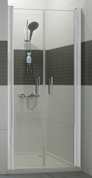 HÜPPE CLASSICS 2 sprchové dvere 90x190 cm, lietacie, strieborná matná/sklo číre