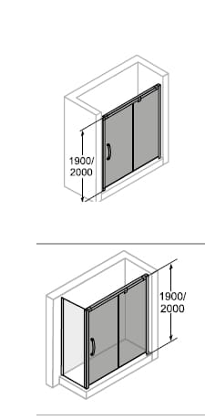 HÜPPE AURA ELEGANCE GT1500 sprchové dvere 150x190 cm, posuvné, pravé, biela/sklo číre 401507.055.322 Obrázek - fotka