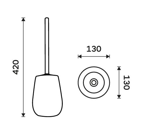 NIMCO TABO WC kefa, na postavenie, keramika, čierna TA 3194-90 Technický nákres