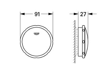 GROHE TALENTO sada krytiek pre odtokovú súpravu, chróm 19025000 Technický nákres