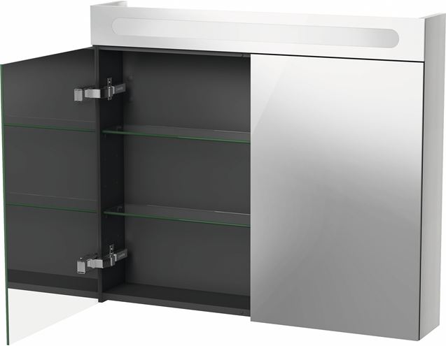 DURAVIT NO.1 zrkadlová skrinka 80x70x14,8 cm, osvetlenie, s vypínačom a el. zásuvkou, drevotrieska, matná biela N17921000000000 Obrázek - fotka
