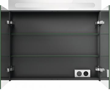 DURAVIT NO.1 zrkadlová skrinka 80x70x14,8 cm, osvetlenie, s vypínačom a el. zásuvkou, drevotrieska, matná biela N17921000000000 Obrázek - fotka