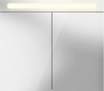 DURAVIT NO.1 zrkadlová skrinka 80x70x14,8 cm, osvetlenie, s vypínačom a el. zásuvkou, drevotrieska, matná biela N17921000000000 Obrázek - fotka