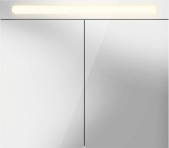 DURAVIT NO.1 zrkadlová skrinka 80x70x14,8 cm, osvetlenie, s vypínačom a el. zásuvkou, drevotrieska, matná biela N17921000000000 Obrázek - fotka