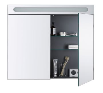 DURAVIT NO.1 zrkadlová skrinka 80x70x14,8 cm, osvetlenie, s vypínačom a el. zásuvkou, drevotrieska, matná biela N17921000000000 Obrázek - fotka