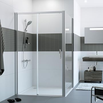HÜPPE CLASSICS 2 EASYENTRY GT1200 sprchové dvere 120x200 cm, posuvné, ľavé, strieborná pololesklá/sklo číre C25309.069.322 Obrázek - fotka