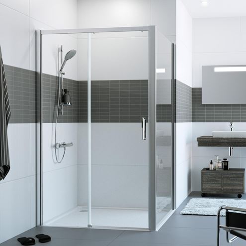 HÜPPE CLASSICS 2 EASYENTRY GT1200 sprchové dvere 120x200 cm, posuvné, ľavé, strieborná pololesklá/sklo číre C25309.069.322 Obrázek - fotka