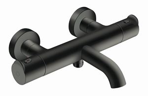 CONCEPT 300 ROUND vaňová nástenná termostatická batéria, s prepínačom, matná čierna
