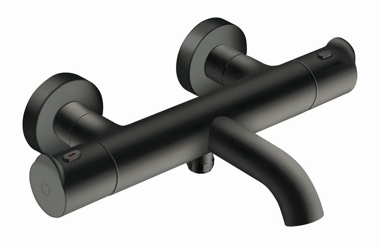 CONCEPT 300 ROUND vaňová nástenná termostatická batéria, s prepínačom, matná čierna CRIND15713CON Obrázek - Hlavní obrázek