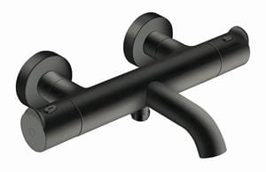 CONCEPT 300 ROUND vaňová nástenná termostatická batéria, s prepínačom, matná čierna