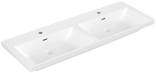 VILLEROY & BOCH VERITY EXCLUSIVE dvojumývadlo 130 cm, s 2 otvormi pre batérie a prepadom, alpská biela 5A29D501 Obrázek - Hlavní obrázek