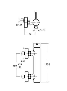 CONCEPT 300 ROUND sprchová nástenná batéria, chróm CRIPH48151CON Obrázek - fotka
