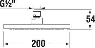 JIKA MIO horná sprcha pr. 200 mm, chróm/šedá H3677100040411 Technický nákres