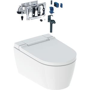 GEBERIT AQUACLEAN SELA závesné WC s bidetovým sedátkom, SoftOpening, TurboFlush, KeraTect
