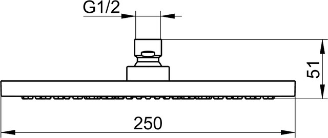 KEUCO horná sprcha pr. 250 mm, chróm 59986010201 Technický nákres