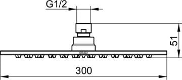 KEUCO horná sprcha pr. 300 mm, chróm 59986010301 Technický nákres