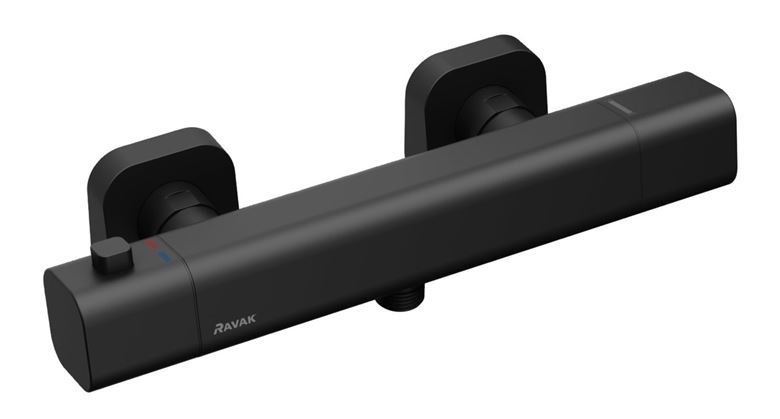 RAVAK 10° FREE BLACK TD F 033.20BL sprchová nástenná termostatická batéria, CoolFeel, matná čierna X070154 Obrázek - Hlavní obrázek