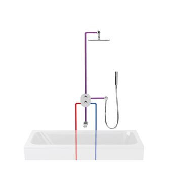 RAVAK CHROME CR 067.00CR podomietková termostatická batéria, pre 3 spotrebiče, chróm  X070075 Obrázek - fotka