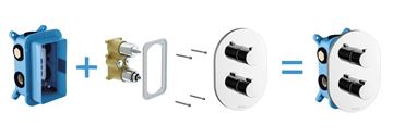 RAVAK CHROME CR 067.00CR podomietková termostatická batéria, pre 3 spotrebiče, chróm  X070075 Obrázek - fotka