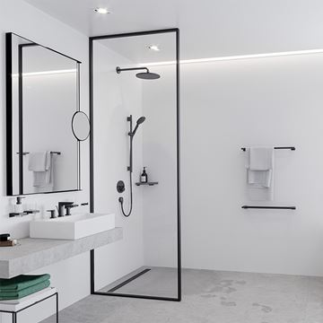 HANSGROHE sprchové rameno 389 mm, nástenné, matná čierna 27413670 Obrázek - fotka