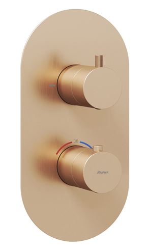 RAVAK ESPIRIT ES 063.60RGB.O2.RB07C podomietková termostatická batéria, pre 2 spotrebiče, ružové kartáčované zlato X070360 Obrázek - Hlavní obrázek