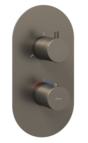 RAVAK ESPIRIT ES 067.20GB.O3.RB07C podomietková termostatická batéria, pre 3 spotrebiče, kartáčovaný grafit X070326 Obrázek - Hlavní obrázek