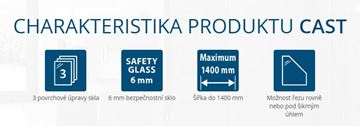 RONAL CADURA CAST bočná stena 80x200 cm, matná biela/číre sklo CAST 080 09 07 Obrázek - fotka