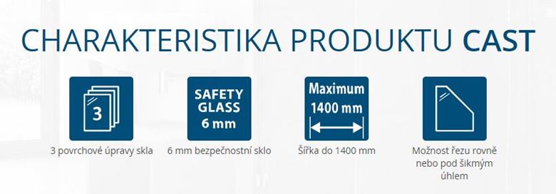RONAL CADURA CAST bočná stena 80x200 cm, matná biela/číre sklo CAST 080 09 07 Obrázek - fotka