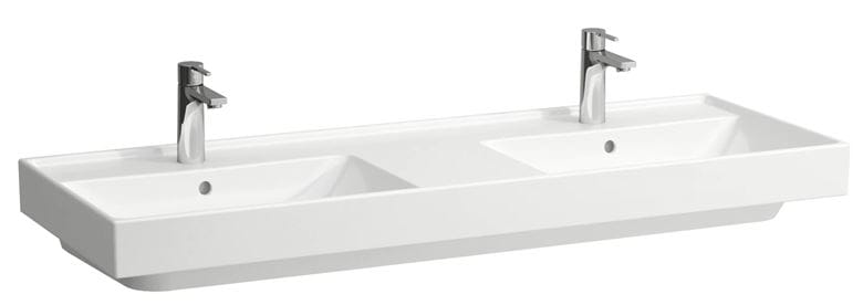 LAUFEN FIORA dvojumývadlo 130 cm, s 2 otvormi pre batérie a prepadom H814922000104L Obrázek - Hlavní obrázek